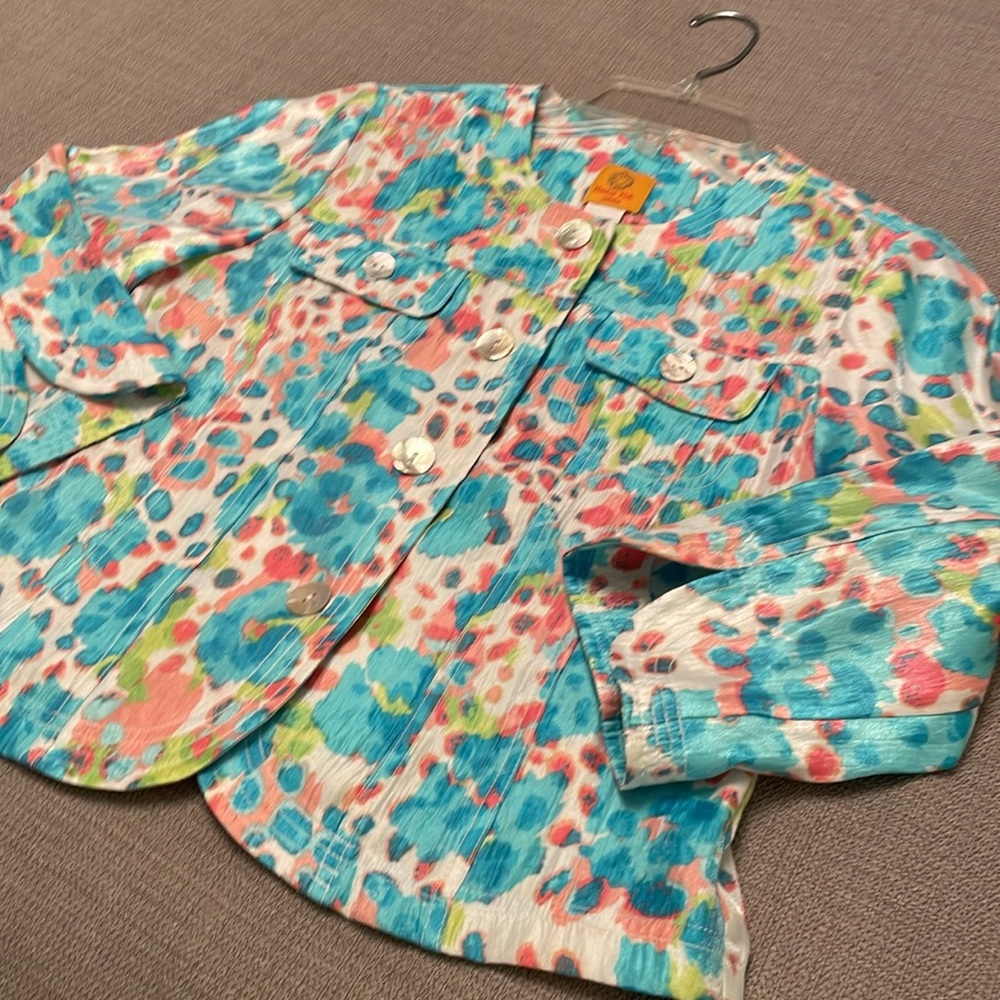 🌷Ruby Rd. 4 Petites Pattern Jacket with Shine - Picture 12 of 12